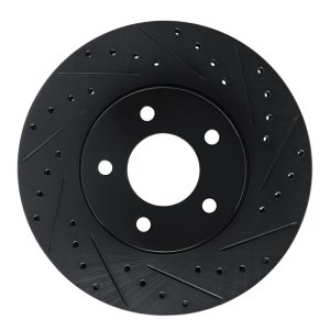Buick Rendezvous Brake Rotor (1) - Front Right - R1 Concepts - Drilled & Slotted - Black - `01-`07